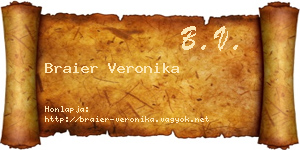 Braier Veronika névjegykártya